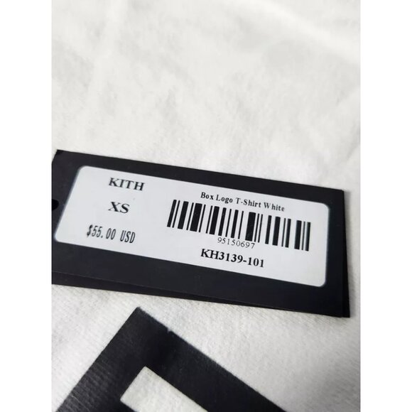 Kith Black on White Box Logo Tee Mens Size X-Small Very Rare 2017 - Picture 7 of 10